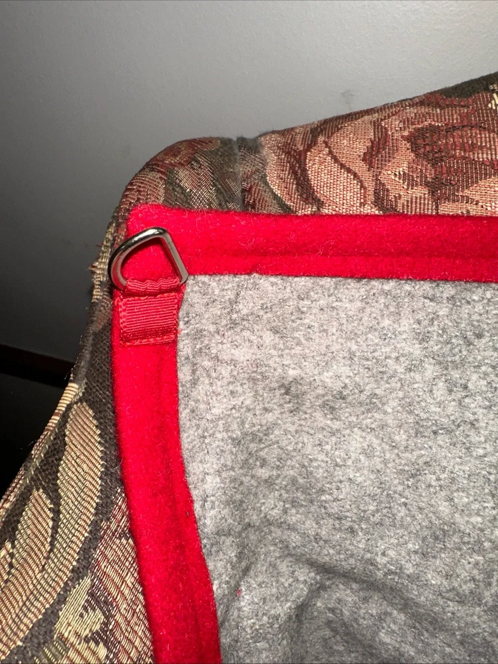Crate&Barrel wool Gray, Red and Green skating Reindeer Advent calendar